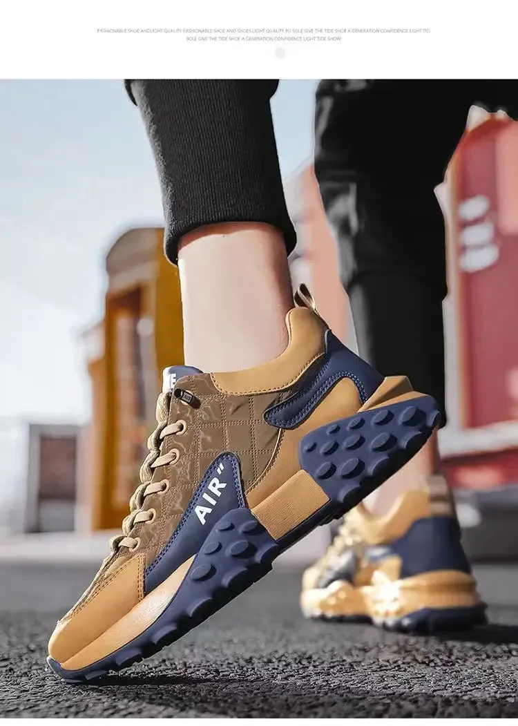 مجموعة اروين arwen&ajh group Suede upper lace up non-slip Men's outdoor daily walking hiking trekking shoes sneakers for men