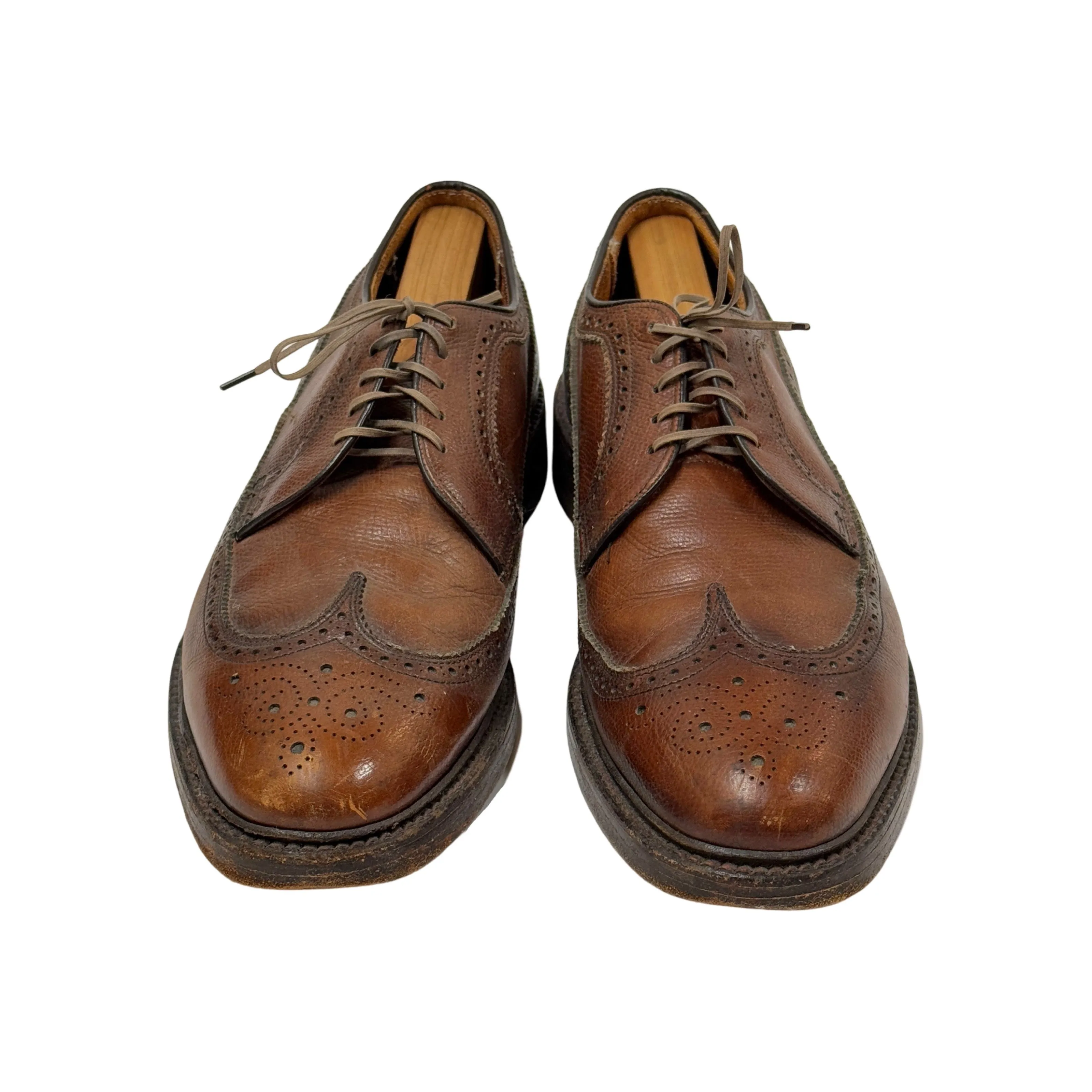 1950’S PHI-BATES MADE IN USA PEBBLE GRAIN LEATHER LONGWING SHOES 11.5