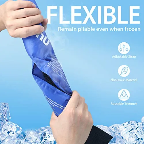 2 Pack - Reusable Gel Cold & Hot Therapy Pack w/ Strap (Shoulder, Knee, Ankle, Back, Neck)