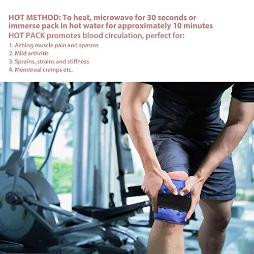 2 Pack - Reusable Gel Cold & Hot Therapy Pack w/ Strap (Shoulder, Knee, Ankle, Back, Neck)