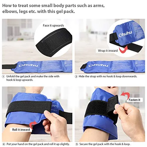 2 Pack - Reusable Gel Cold & Hot Therapy Pack w/ Strap (Shoulder, Knee, Ankle, Back, Neck)
