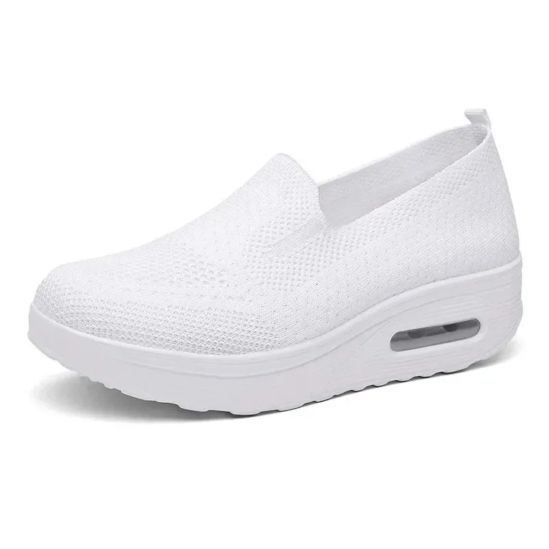 2024Womens Spring New Mesh Breathable Thick Soled Comfortable Loafers Womens Outdoor Casual Walking Women's Sports Shoes Zapatos