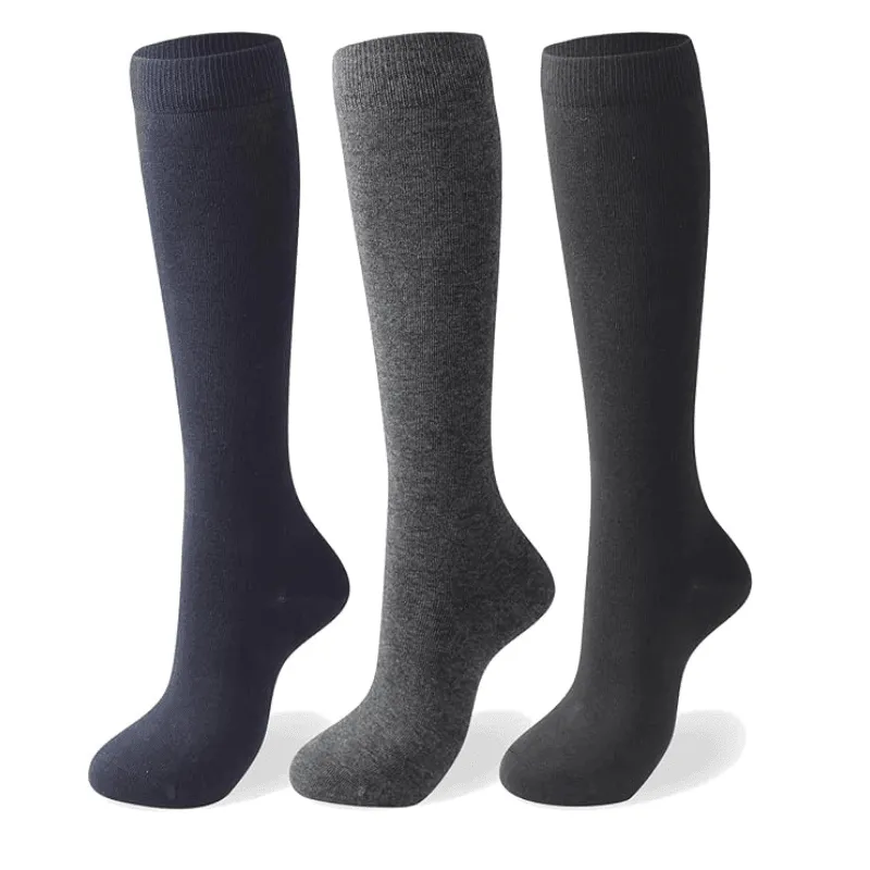 3-Pack Assorted Cotton Socks - Plain And Comfortable Fit