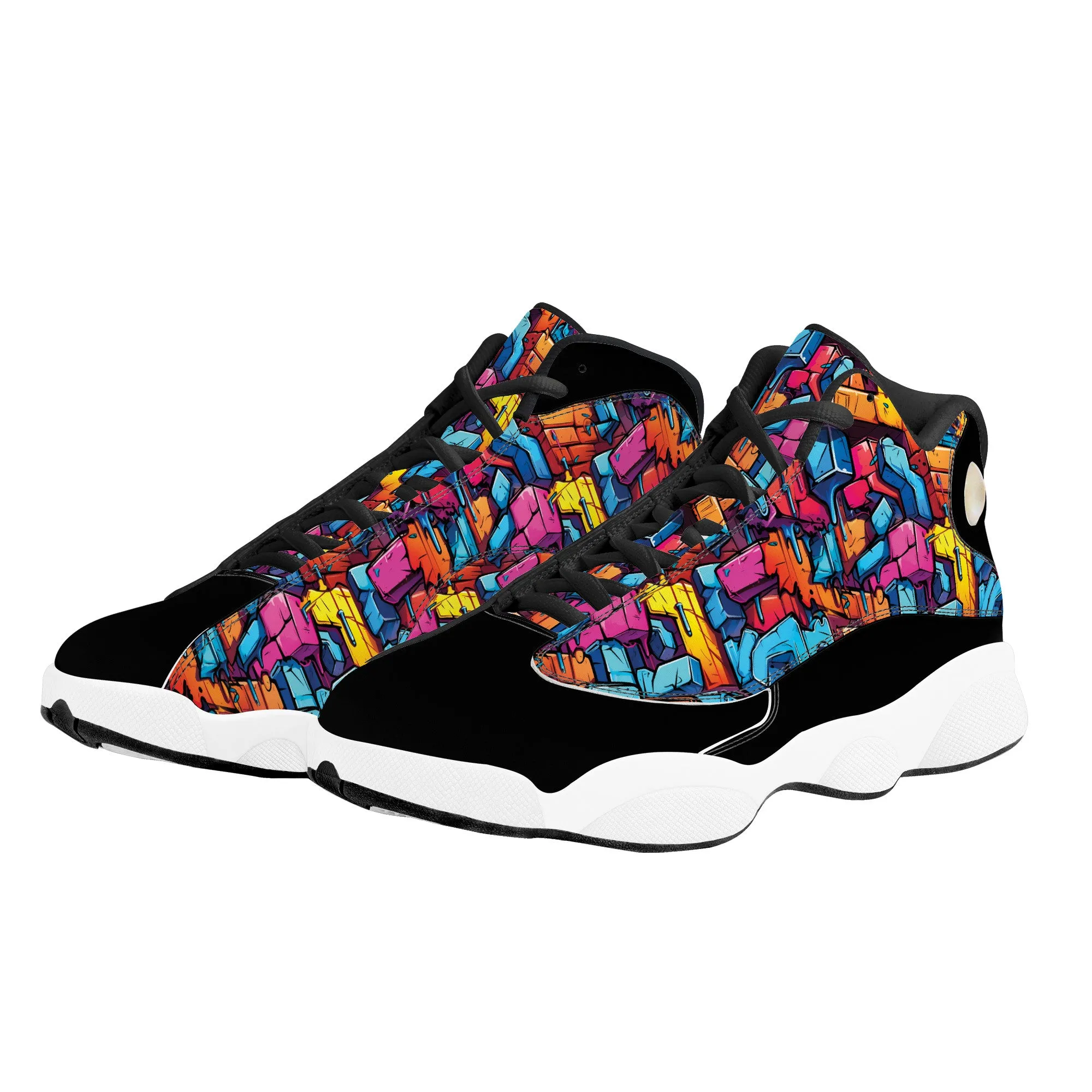 3D Abstract Street Graffiti High-Performance Basketball Shoes