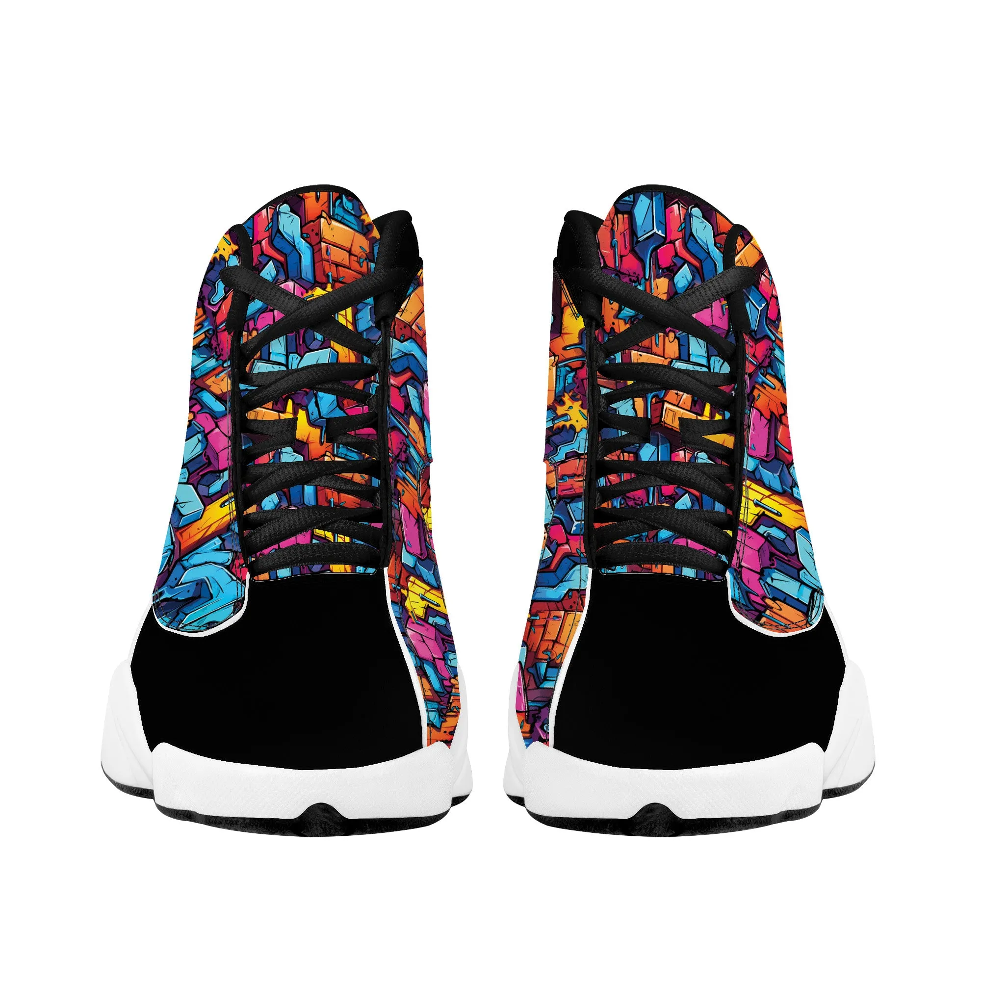 3D Abstract Street Graffiti High-Performance Basketball Shoes