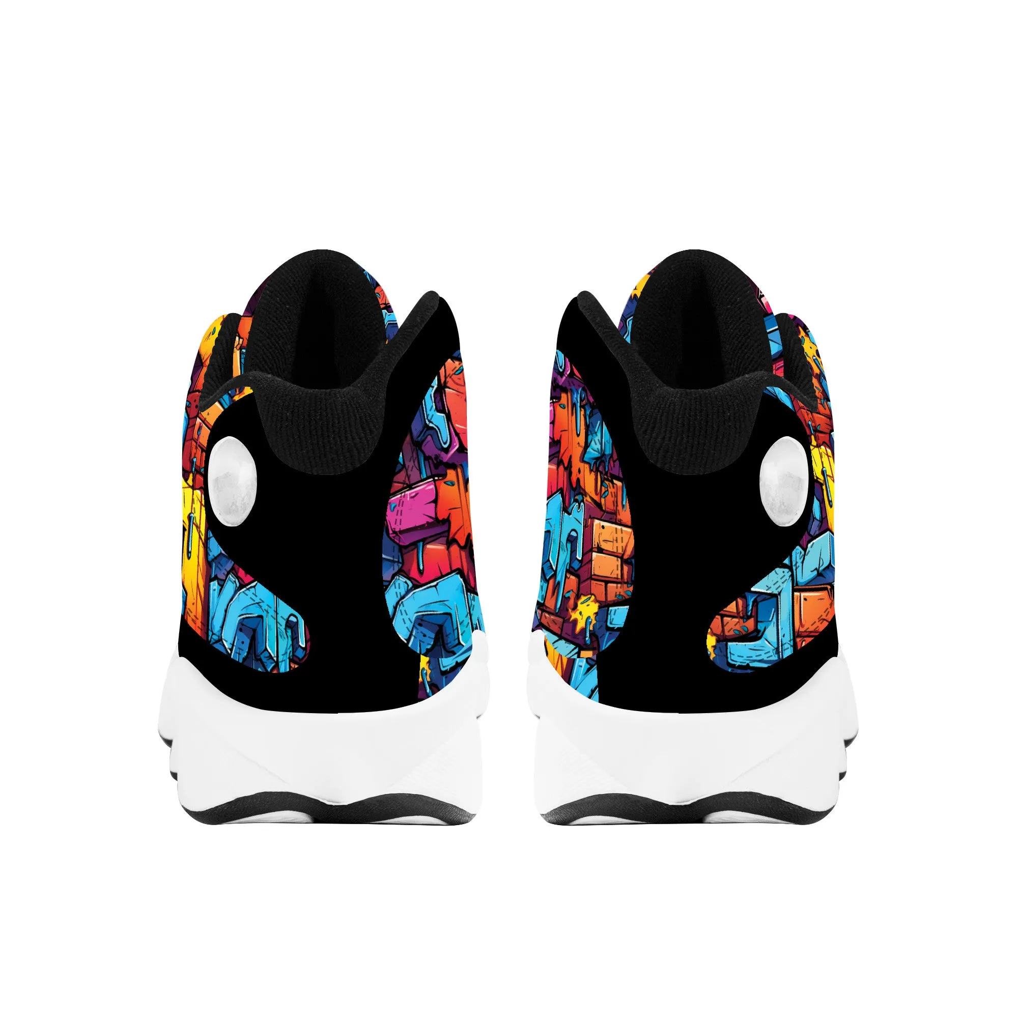 3D Abstract Street Graffiti High-Performance Basketball Shoes