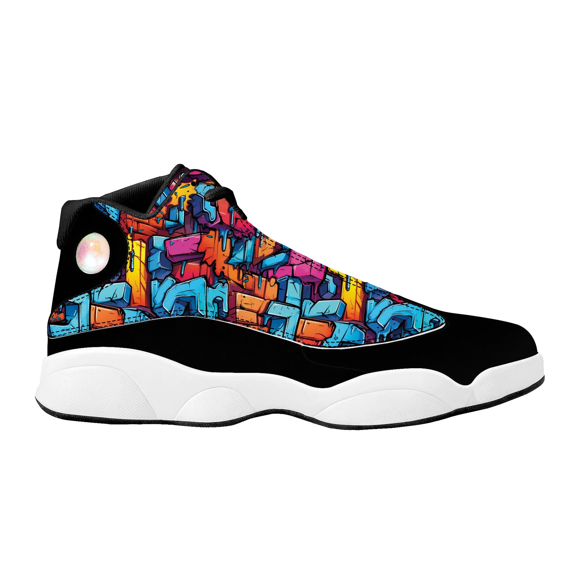 3D Abstract Street Graffiti High-Performance Basketball Shoes