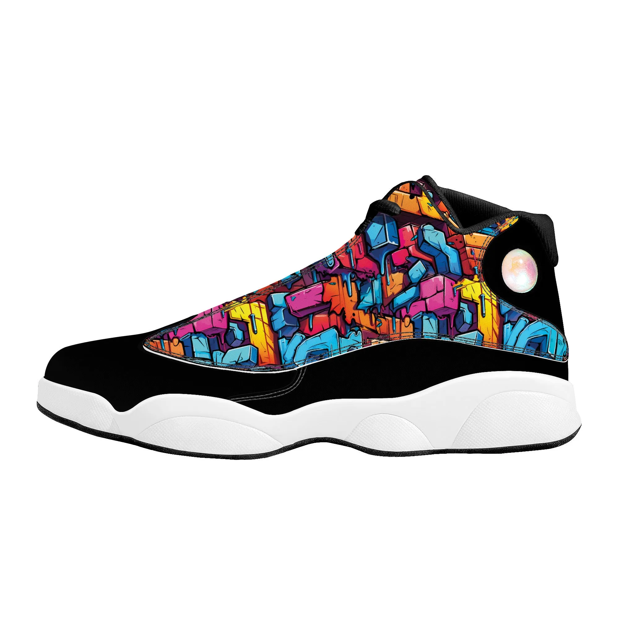 3D Abstract Street Graffiti High-Performance Basketball Shoes
