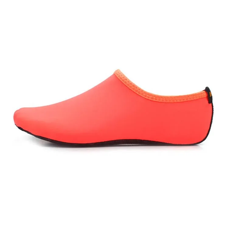3mm Non-slip Rubber Embossing Texture Sole Solid Color Diving Shoes and Socks, One Pair, Size:XXXL (Orange)