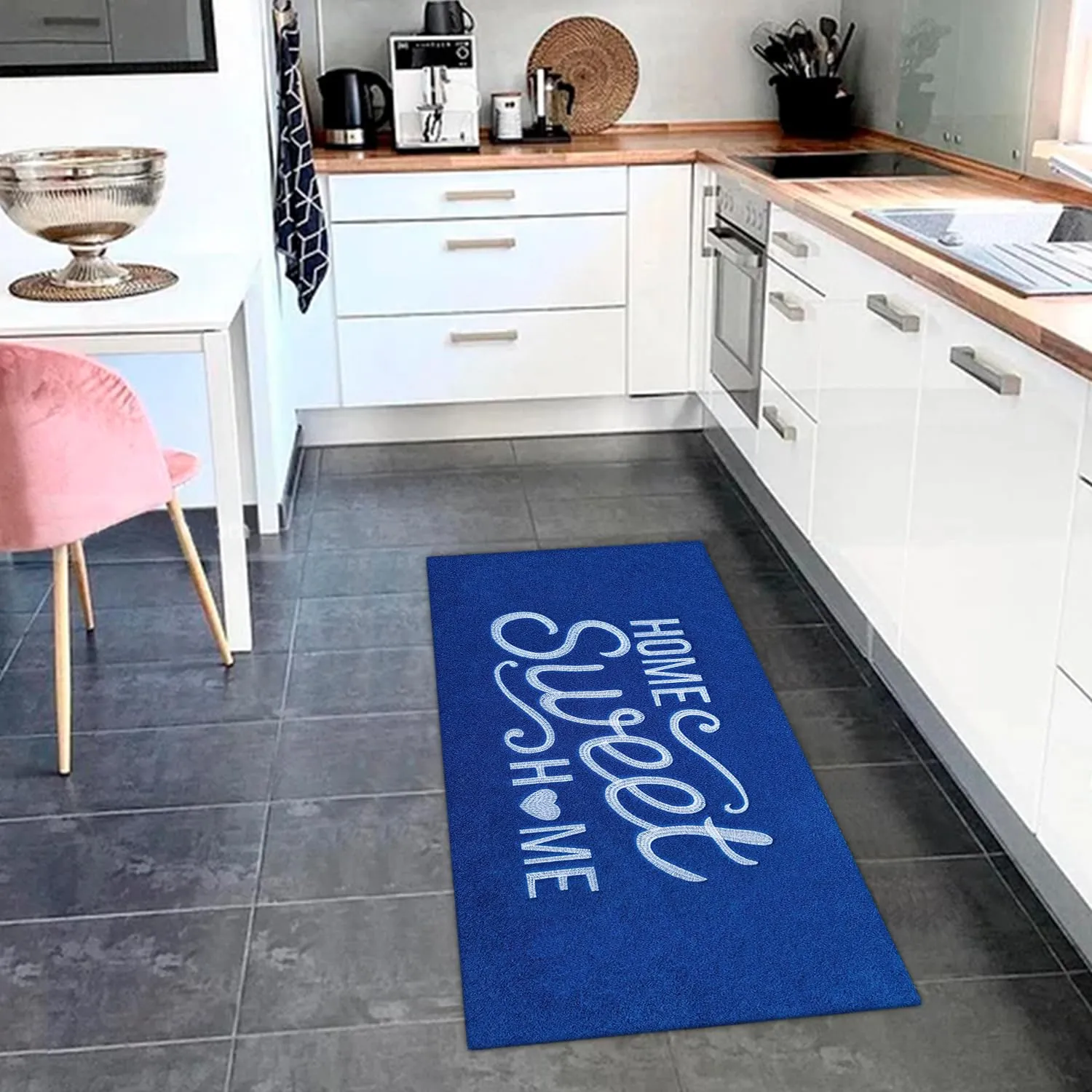 AAZZKANG Blue Door Mat Non Slip Large Doormat 48"x18" for Outdoor Indoor,Easy to Clean High Traffic Areas Welcome Mats for Entrance,Patio