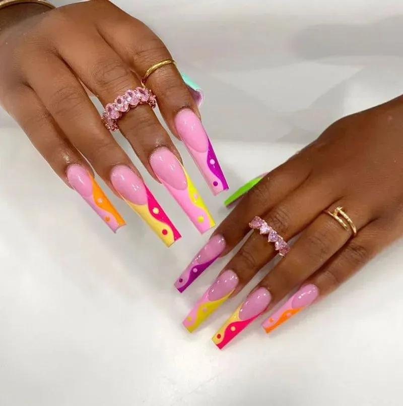 ACRYLIC NEON COLORED POWDER COLLECTION- 1Oz. Size 30G Acrylic Dip Powder Nails 12 Colors YELLOW NEON ACRYLIC POWDER
