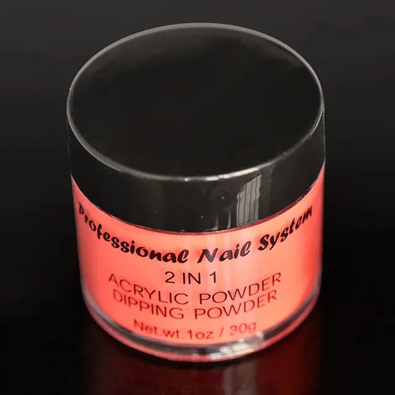 ACRYLIC NEON COLORED POWDER COLLECTION- 1Oz. Size 30G Acrylic Dip Powder Nails 12 Colors YELLOW NEON ACRYLIC POWDER