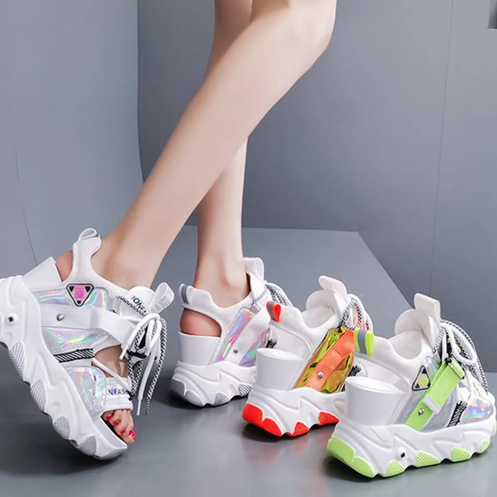 Amozae- Brand New Lady Platform Chunky Sandals Lace Up Buckle Punk  Cool Women's Sandals Open Toe Casual Summer Sports Shoes