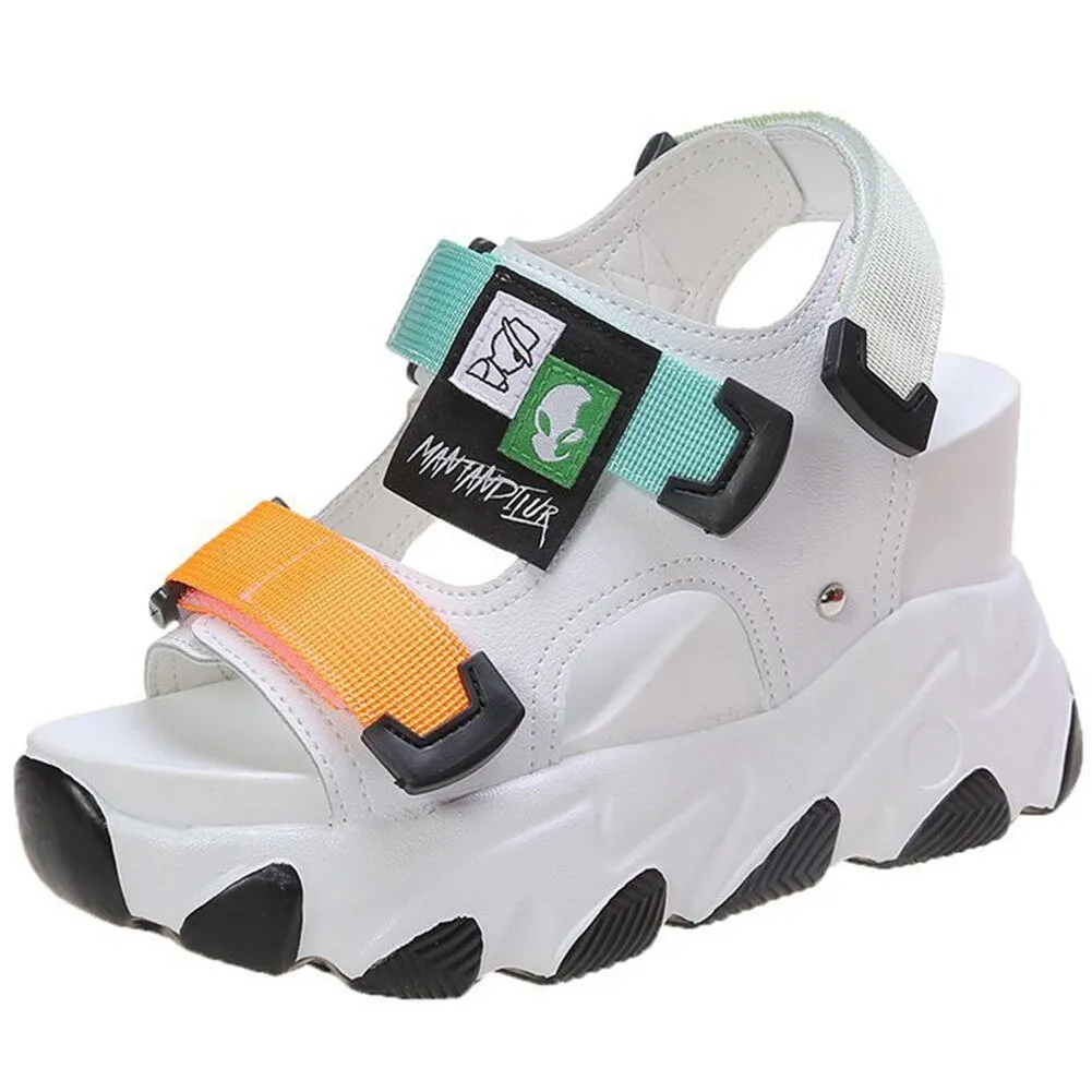 Amozae- Brand New Lady Platform Chunky Sandals Lace Up Buckle Punk  Cool Women's Sandals Open Toe Casual Summer Sports Shoes