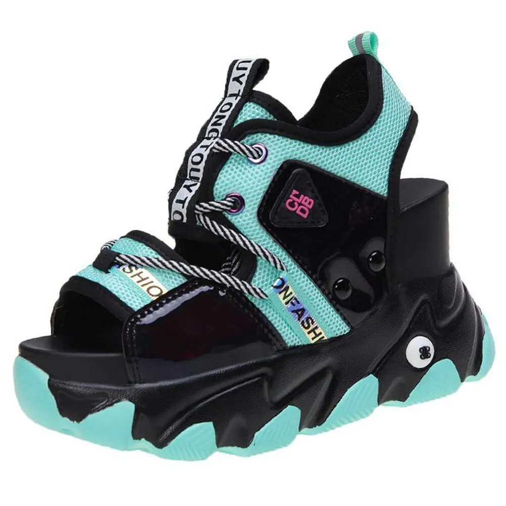 Amozae- Brand New Lady Platform Chunky Sandals Lace Up Buckle Punk  Cool Women's Sandals Open Toe Casual Summer Sports Shoes