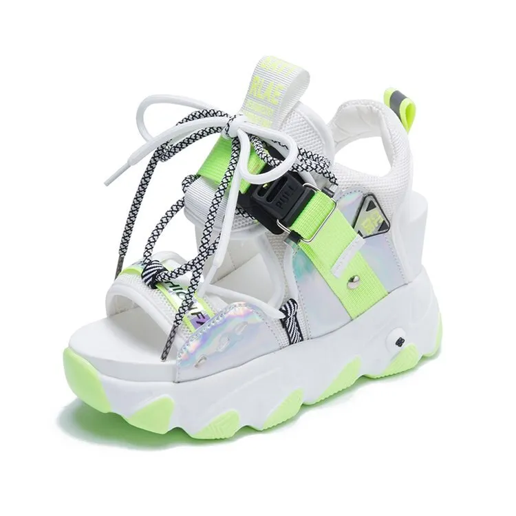 Amozae- Brand New Lady Platform Chunky Sandals Lace Up Buckle Punk  Cool Women's Sandals Open Toe Casual Summer Sports Shoes