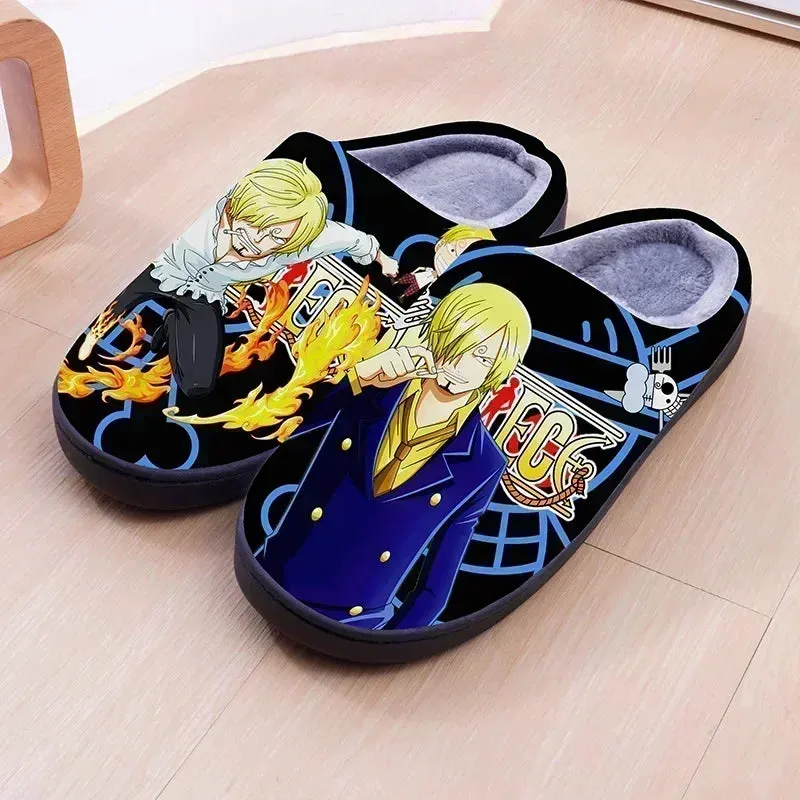Anime Plush  One Piece Luffy slippers