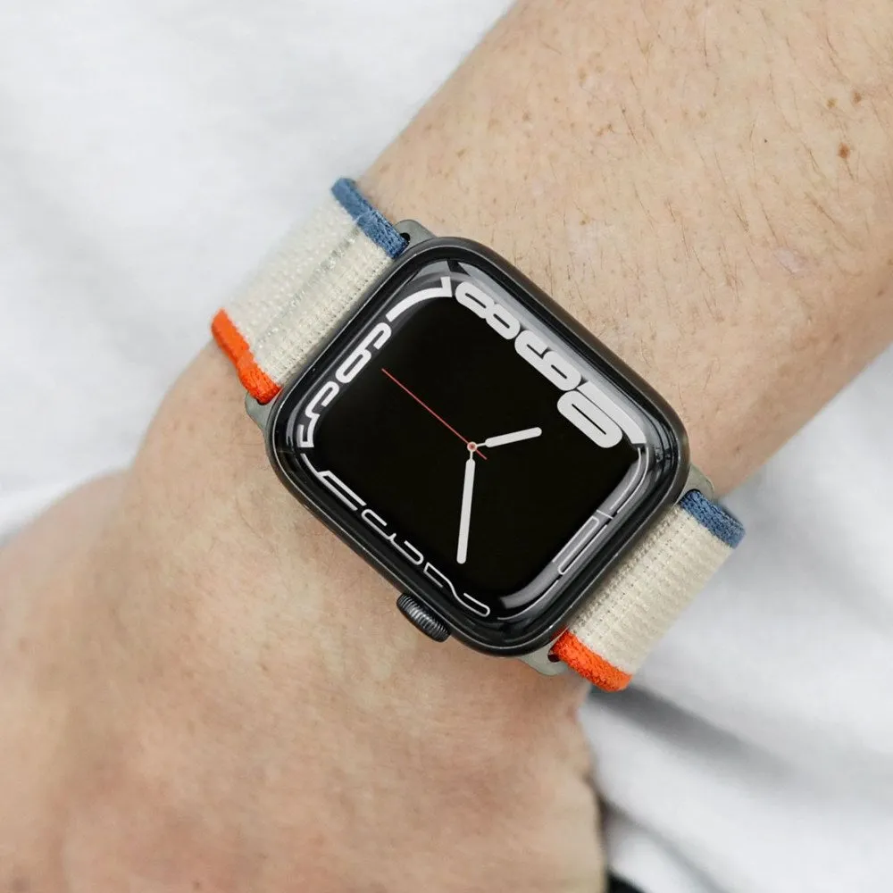 Apple Watch (38/40/SE/41/42mm) Vonmählen Trekking Loop Nylon Rem - Orange / Beige
