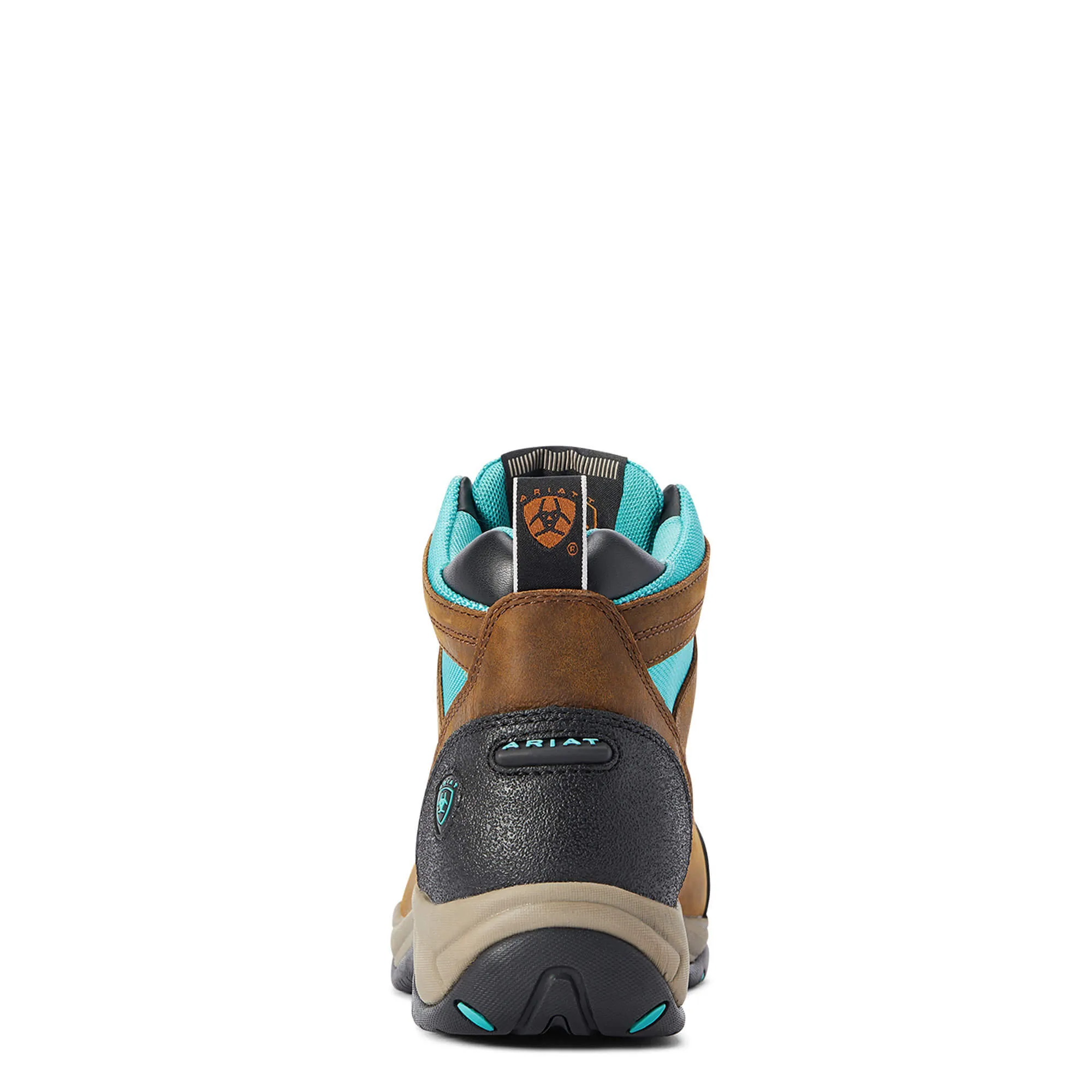Ariat Weathered Brown/Turquoise Waterproof Terrain Round Toe Shoes for Women