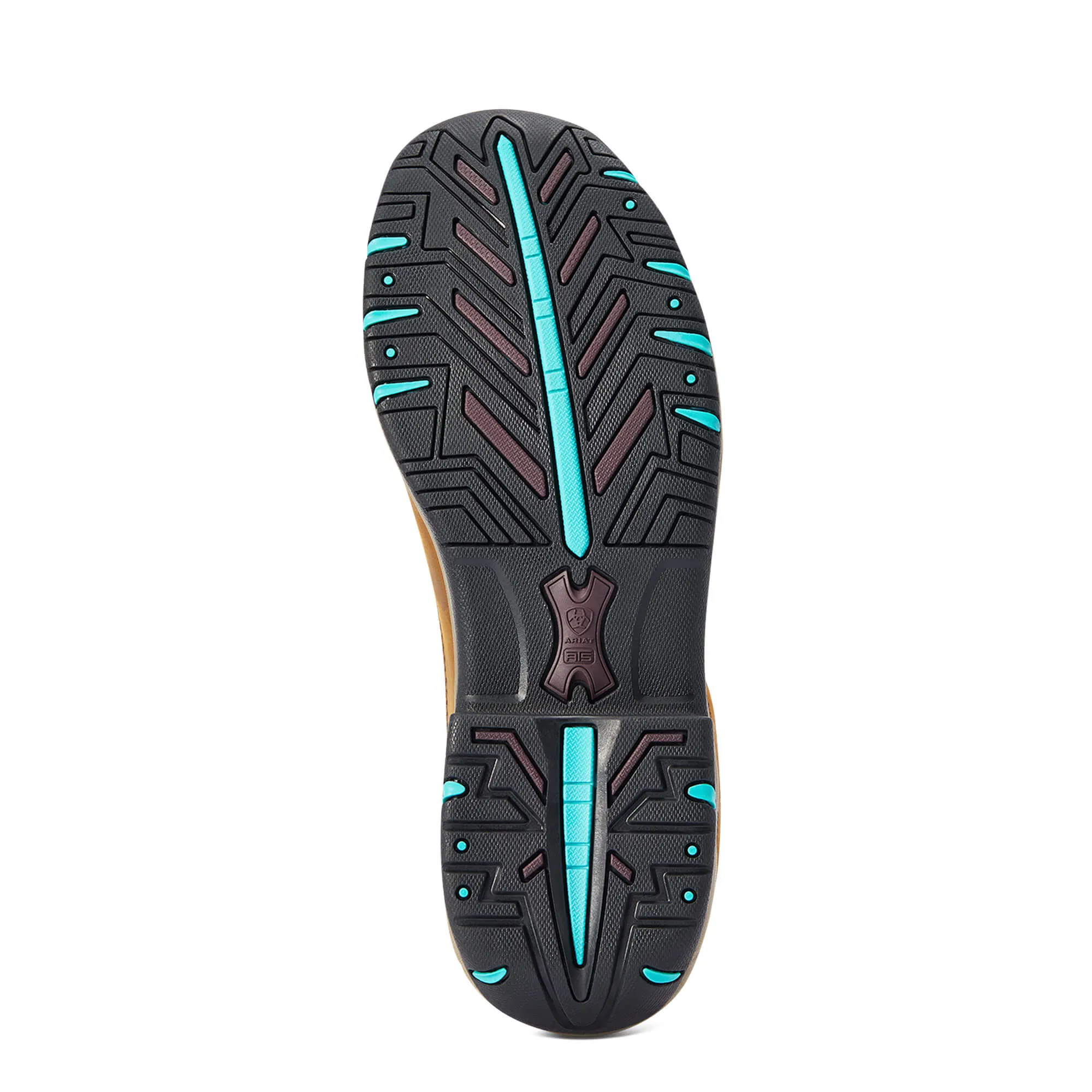 Ariat Weathered Brown/Turquoise Waterproof Terrain Round Toe Shoes for Women