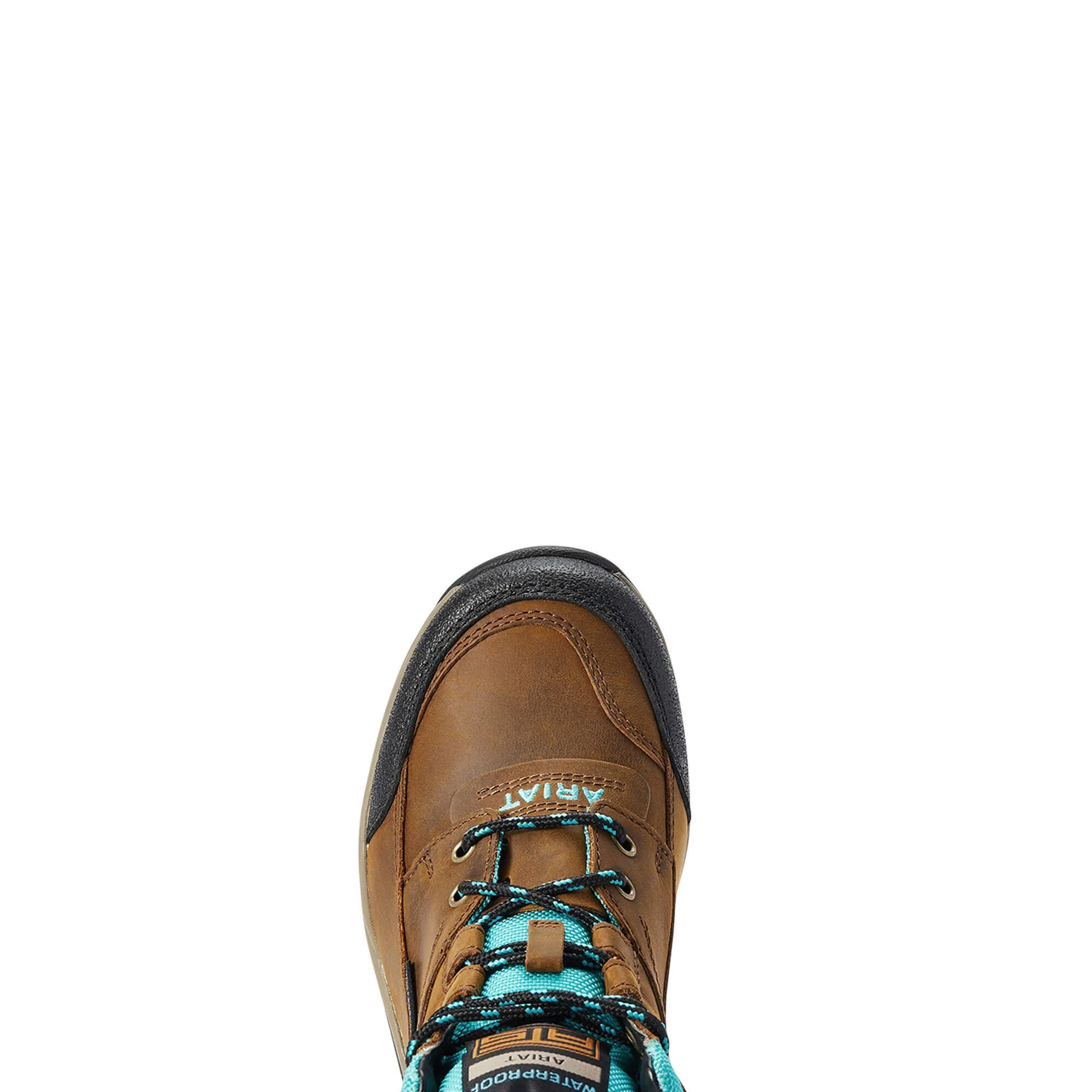 Ariat Weathered Brown/Turquoise Waterproof Terrain Round Toe Shoes for Women