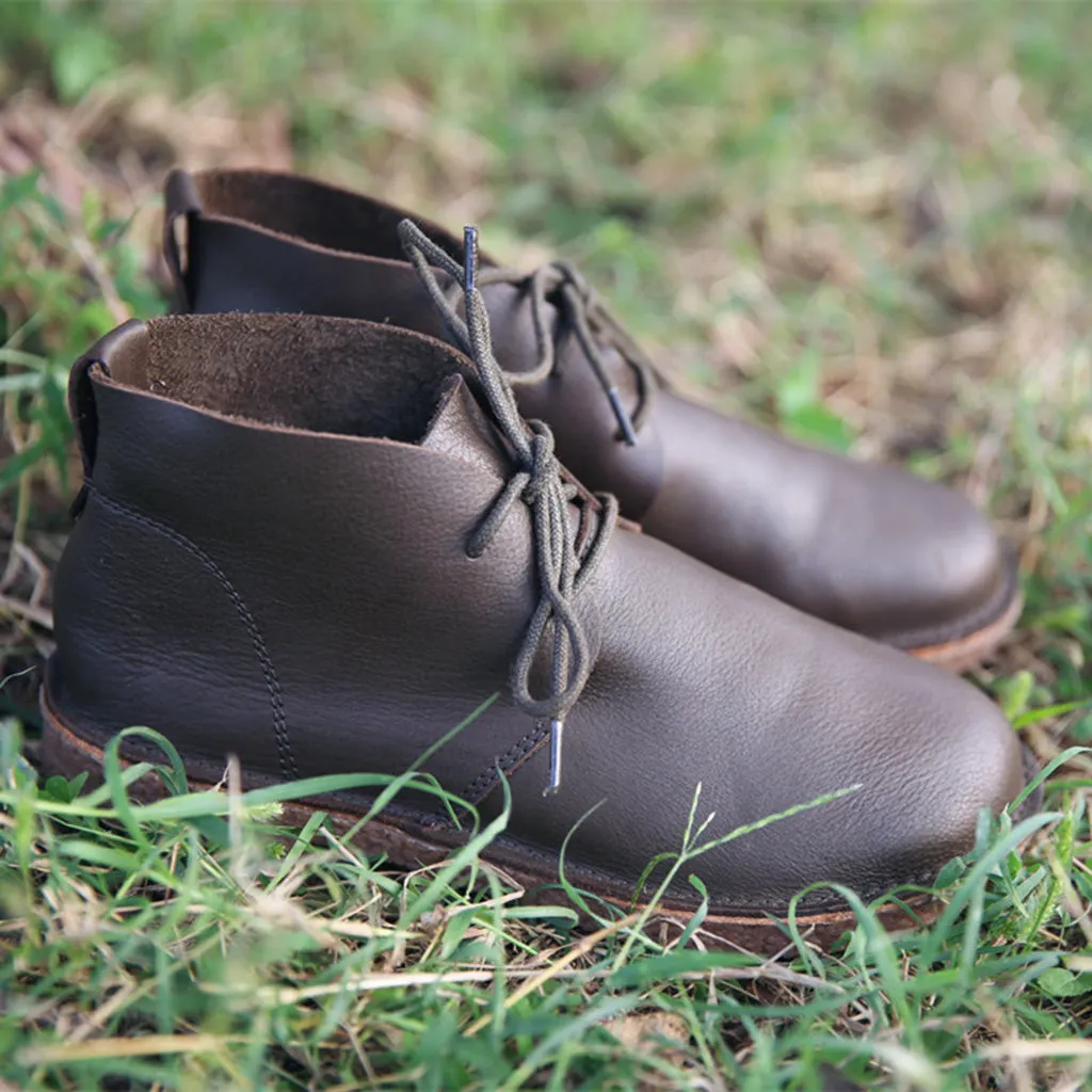 Autumn Retro Leather Women's Short Boots | Gift Shoes