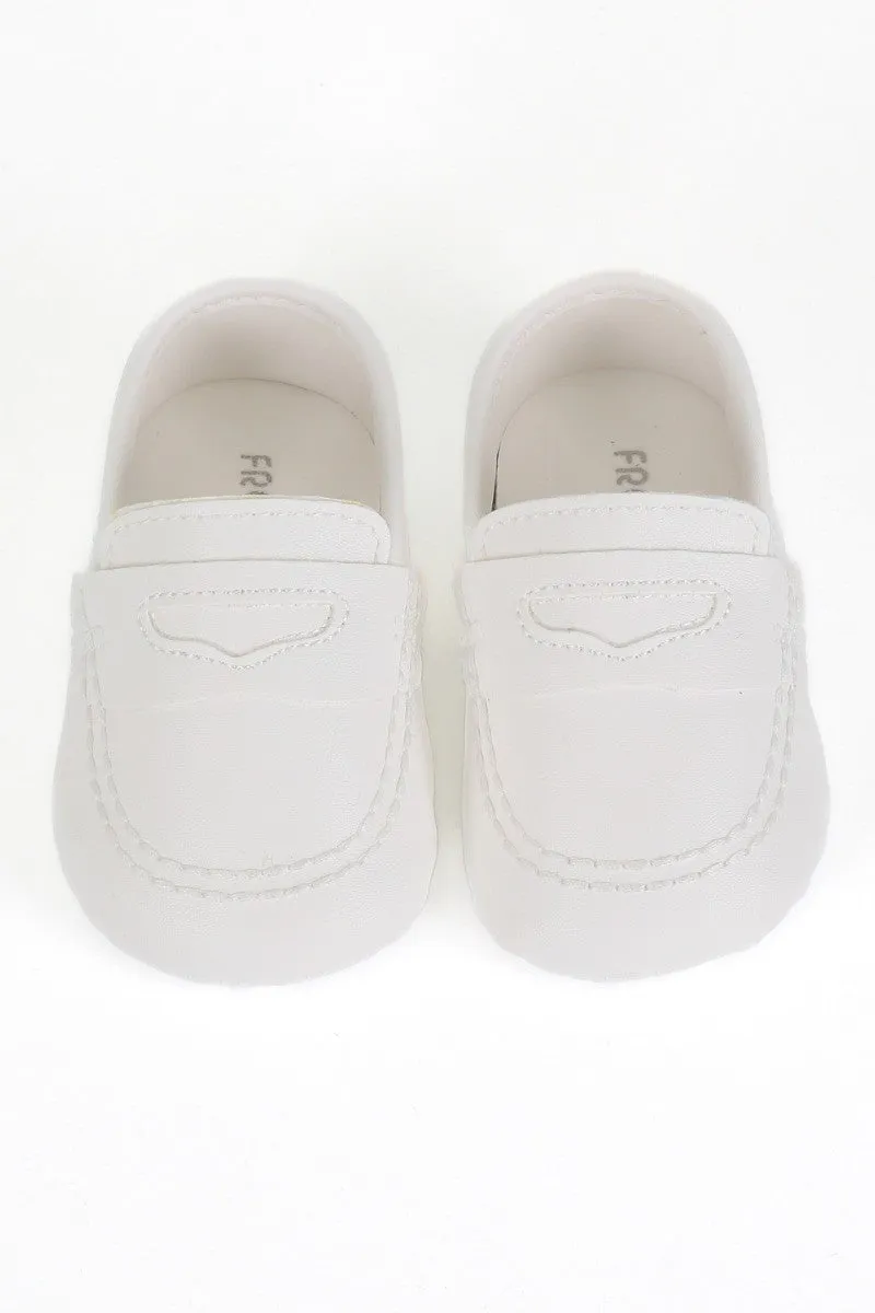 Baby Boys Slip on Pre-walker Moccasin - White
