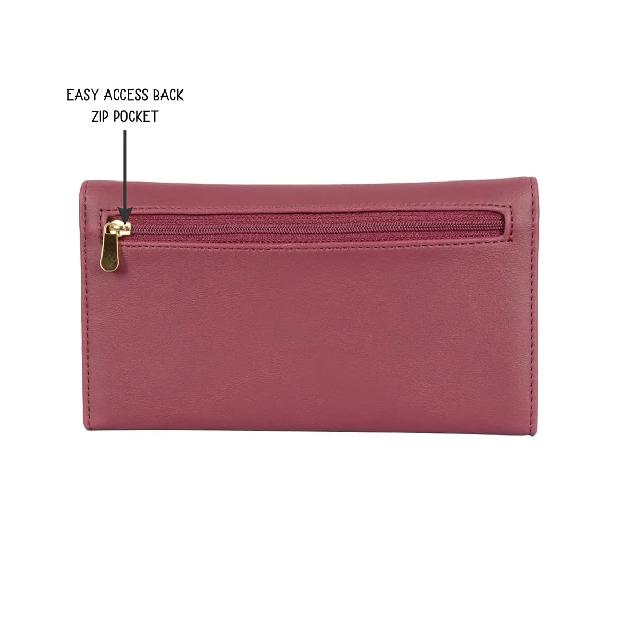 Baggit Women's 3 Fold Wallet - Large (Red)