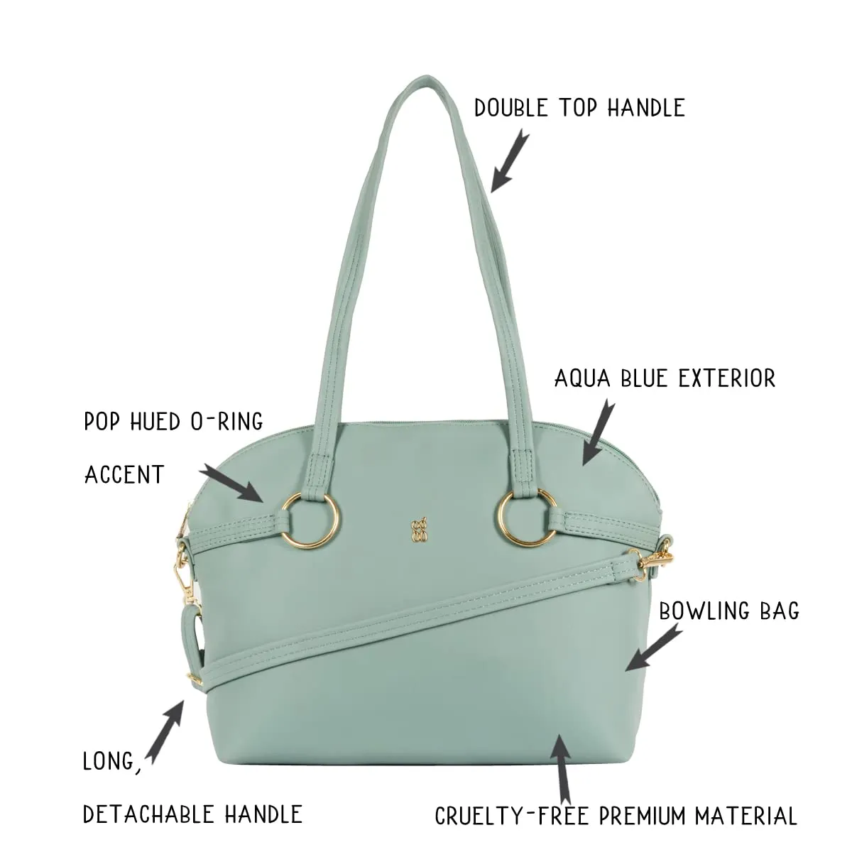 Baggit Women's Bowling Handbag - Medium (Blue)