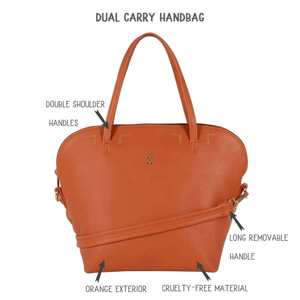 Baggit Women's Bowling Handbag - Medium (Orange)