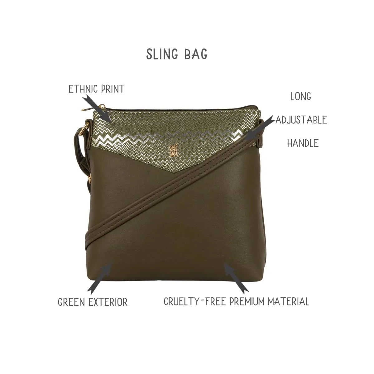 Baggit Women's Sling Bag - Small (Green)