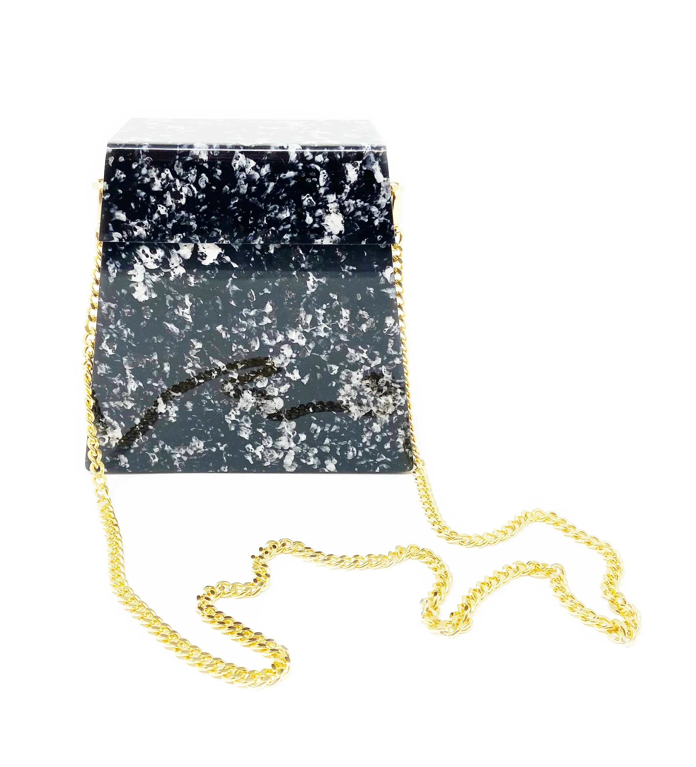 Black and White Marble Acrylic Clutch