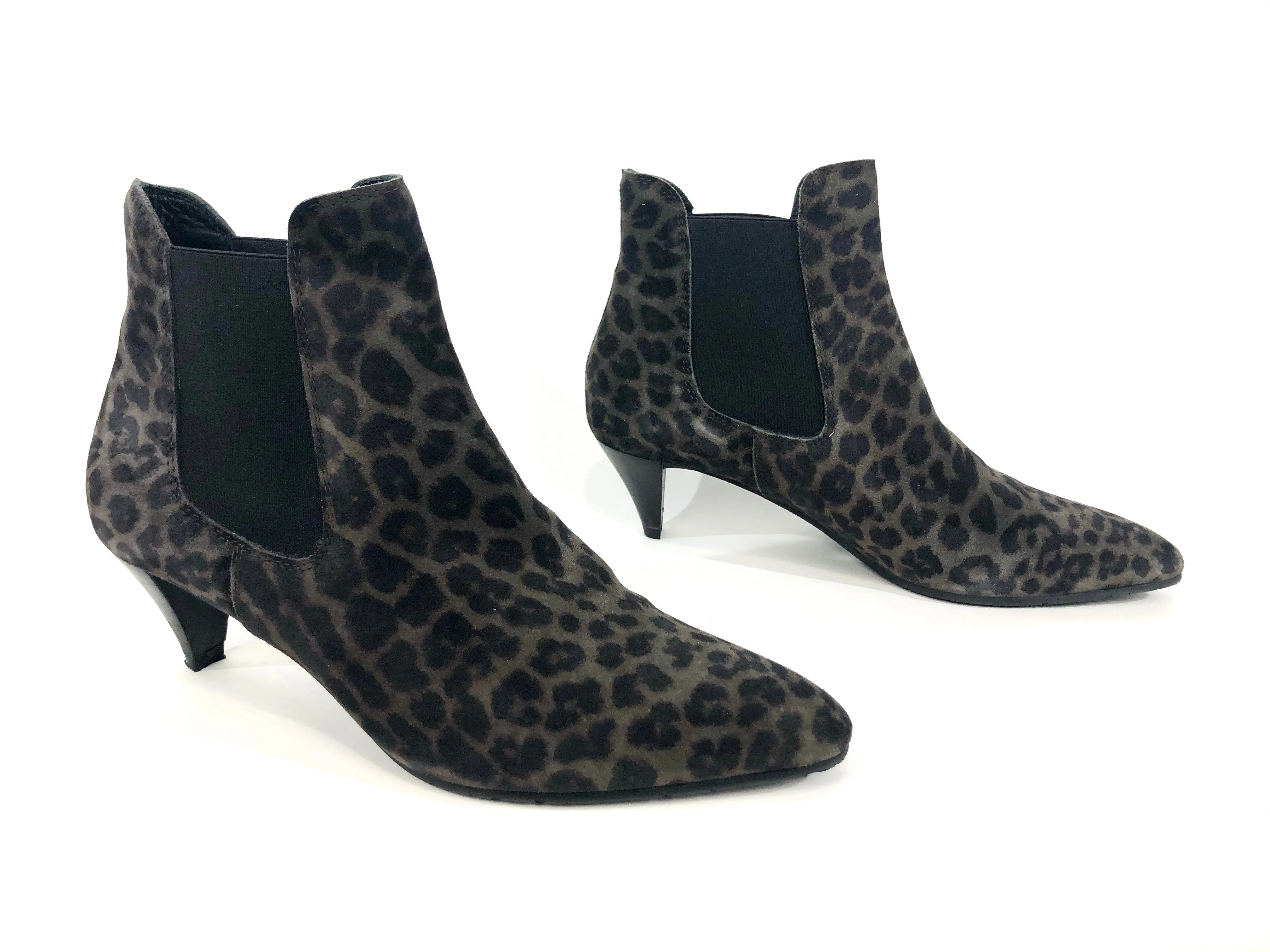 Brown Suede Leopard 'Amara' Booties | Size 38