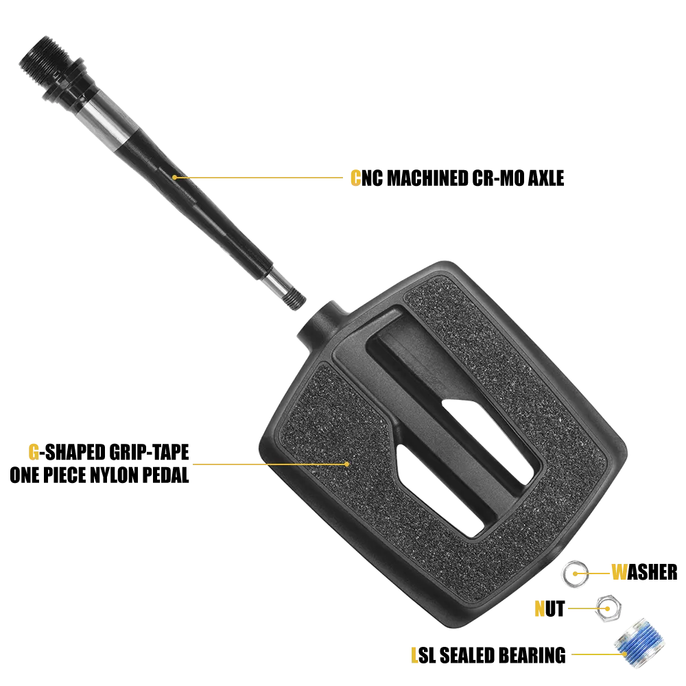 BV Bike Platform Pedals, 9/16-Inch CNC Spindle | BV-PD2