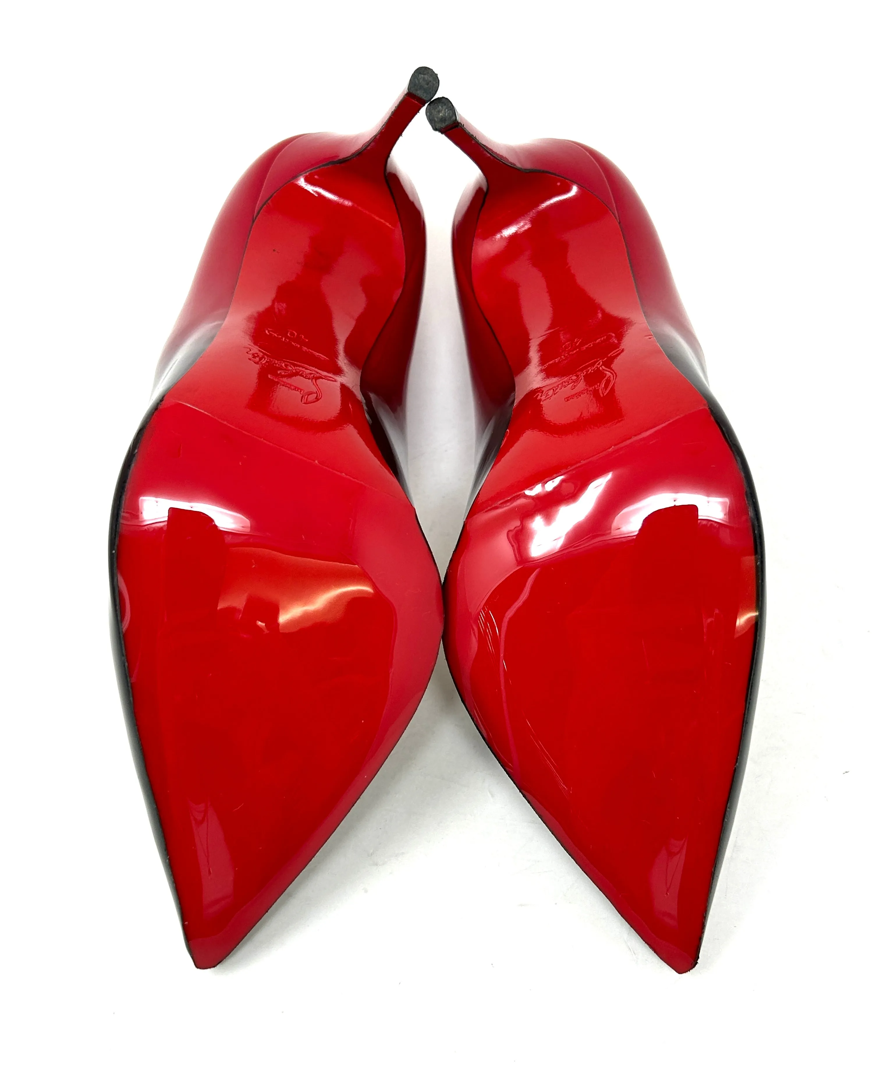 Christian Louboutin Hot Chick 100 Black Red Degrade Patent Leather Heels 40 UK 7