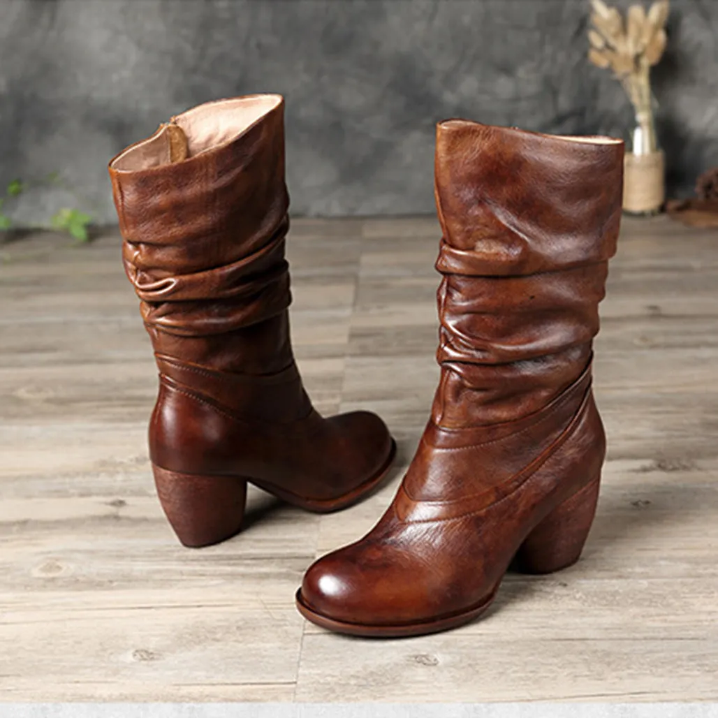 Chunky Retro Knight Long Boots | Gift Shoes