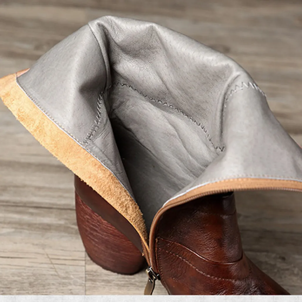 Chunky Retro Knight Long Boots | Gift Shoes
