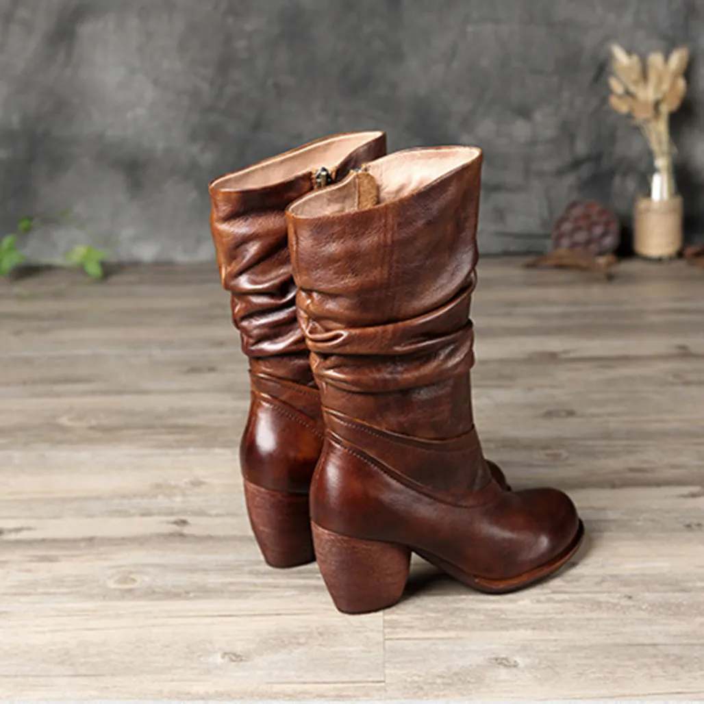 Chunky Retro Knight Long Boots | Gift Shoes