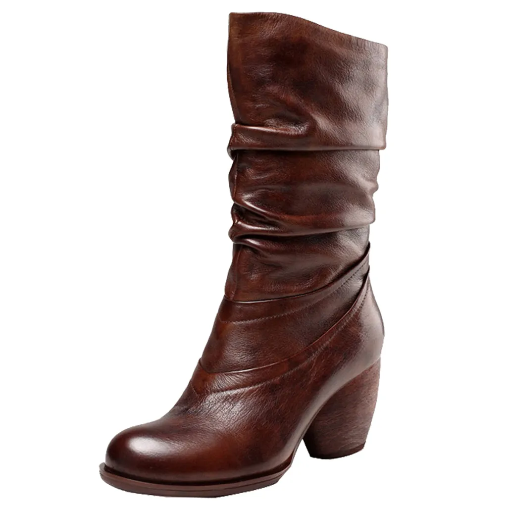Chunky Retro Knight Long Boots | Gift Shoes