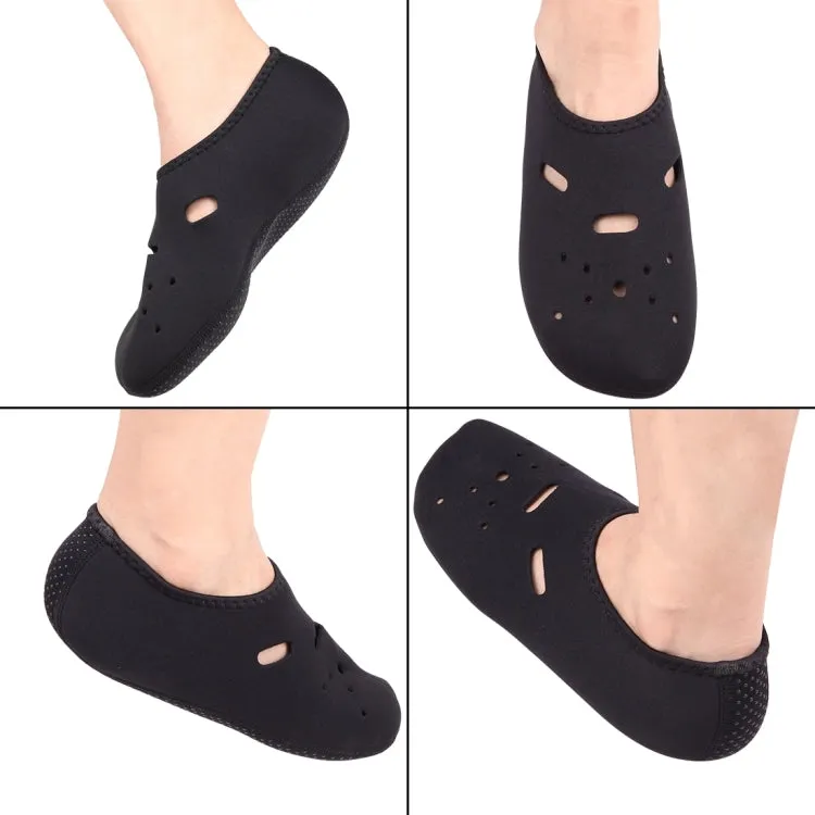 Comfortable and anti-slip 3MM swimming diving socks breathable water to swim the beach socks Size:M (37-38)(Black)