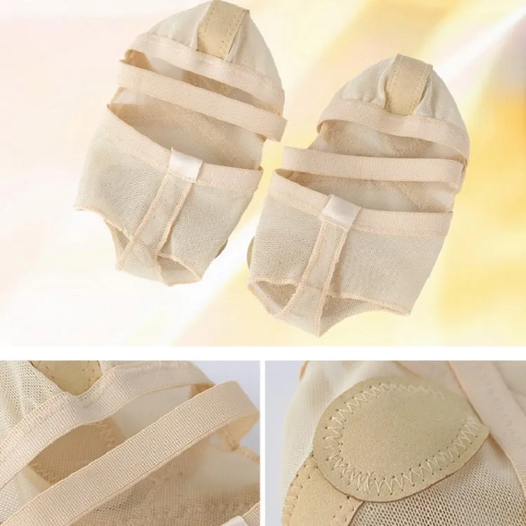 Dance Practice Shoes Soft-Soled Socks Gymnastics Foot Cover Semi-Truncated Foot Cover, Size: M (36-37)(Creamy-white)