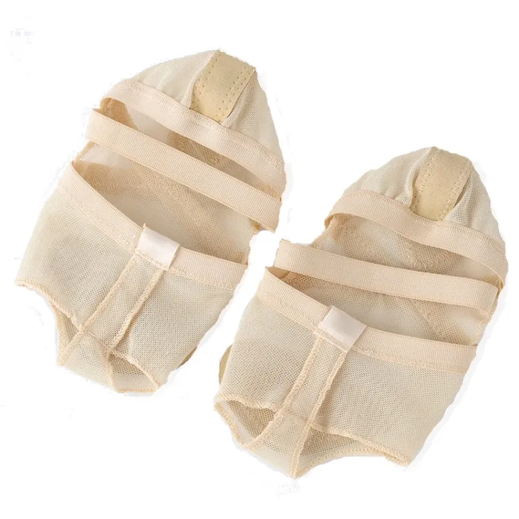 Dance Practice Shoes Soft-Soled Socks Gymnastics Foot Cover Semi-Truncated Foot Cover, Size: M (36-37)(Creamy-white)