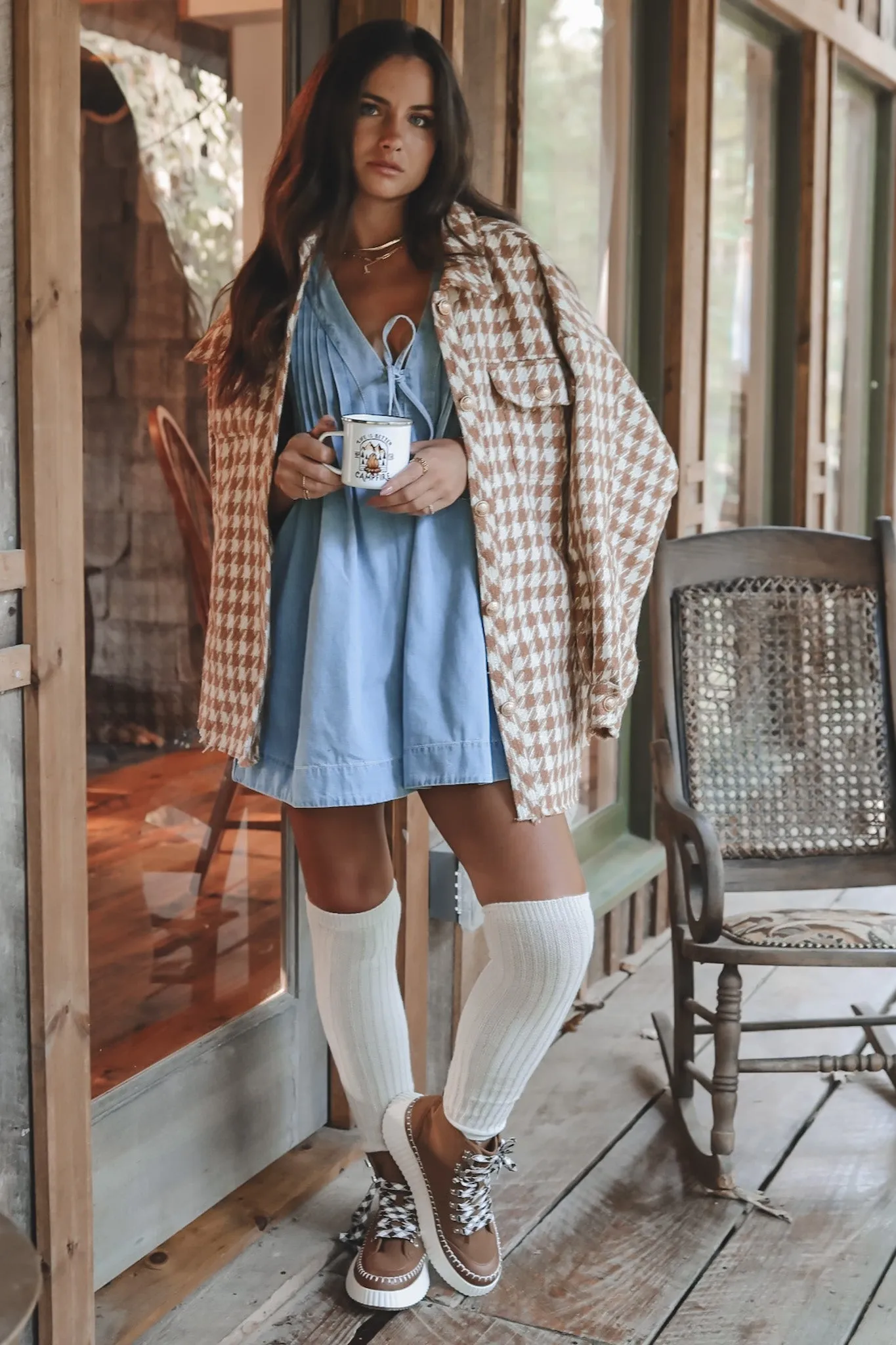 DEAL She's Got An Edge Washed Denim Romper