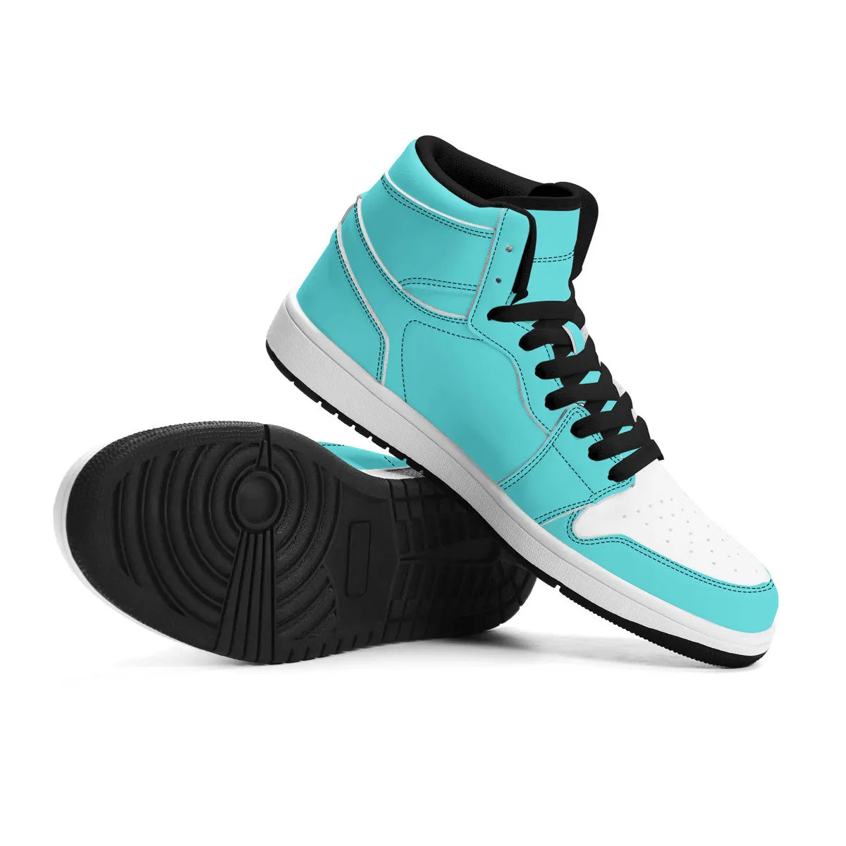 Design Your Own Unisex PU Leather High Top Sneakers- Black or White Version