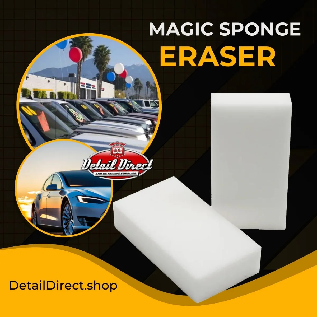 DETAIL DIRECT Magic Foam Eraser Sponge - 50 Pack