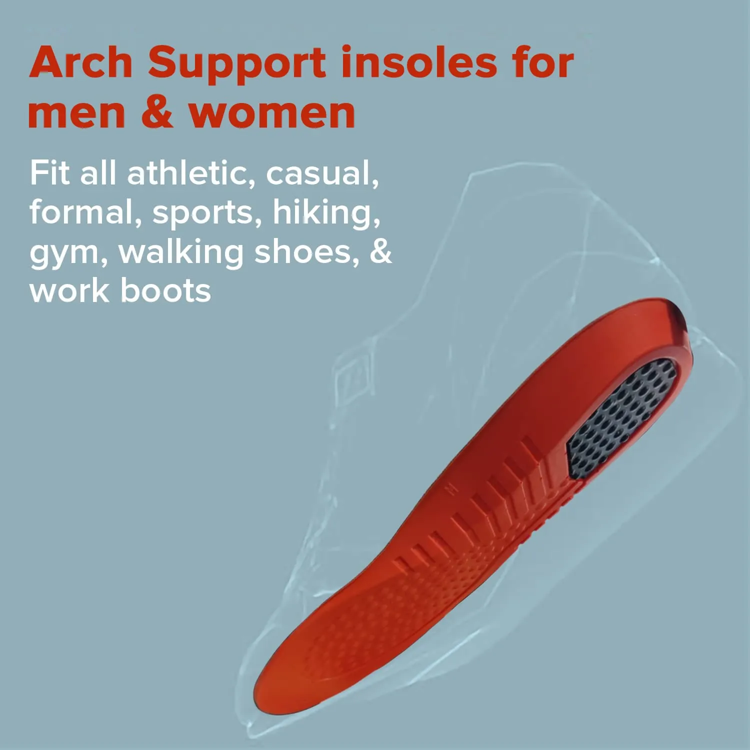 Dr Foot Arch Support Gel Insole Pair | For All-Day Comfort | Shoe Inserts for Flat Feet, High Arch, Foot Pain | Full-Length Orthotics | For Men & Women – 1 Pair (Small Size) (Pack of 2)