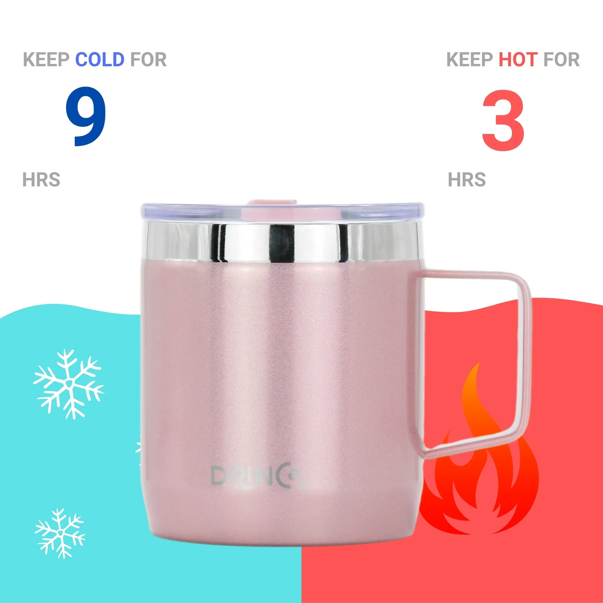 DRINCO® 14 oz Trekking Coffee Mug - Rose Gold