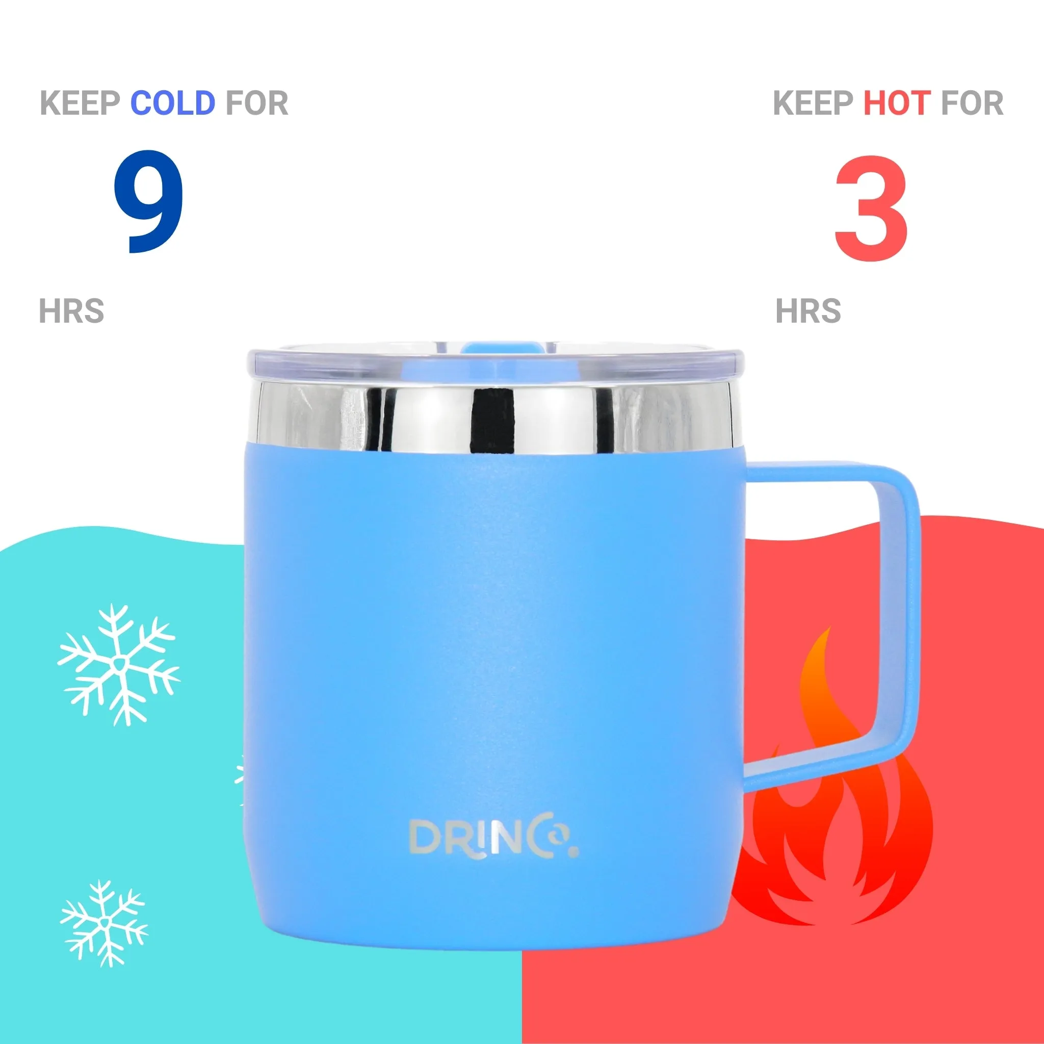 DRINCO® 14 oz Trekking Coffee Mug - Sky Blue