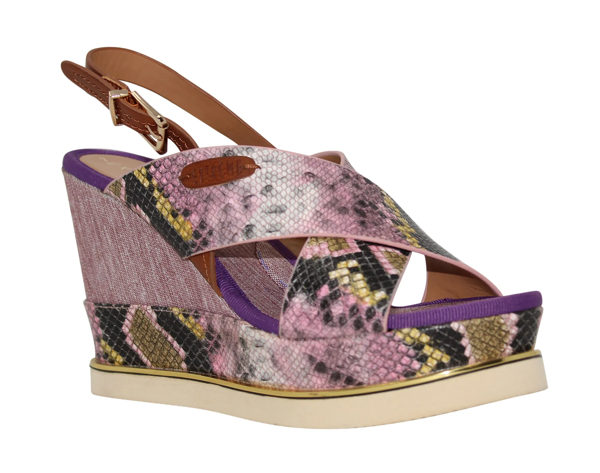 Extreme Shoes Women's Sara-1 Snakeskin Wedge Sandal