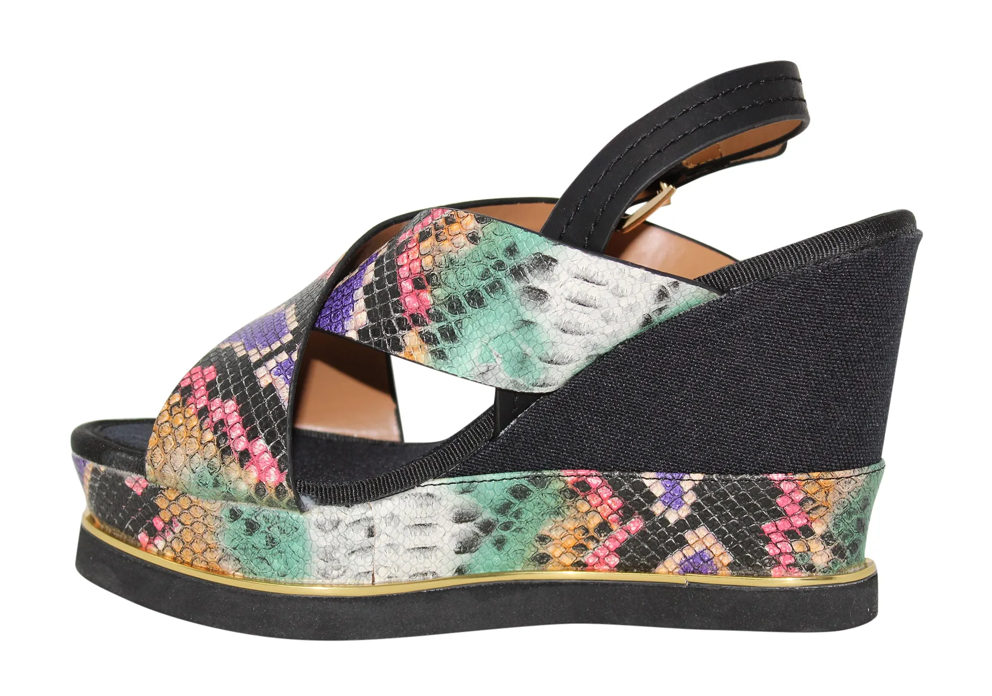 Extreme Shoes Women's Sara-1 Snakeskin Wedge Sandal